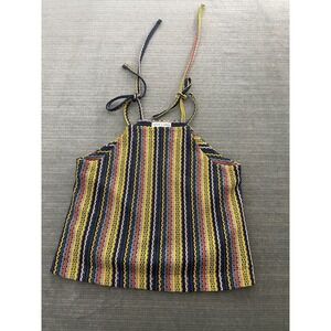 Madewell Tie Shoulder Tank Top Women M Rainbow Crochet Festival Boho Vacation